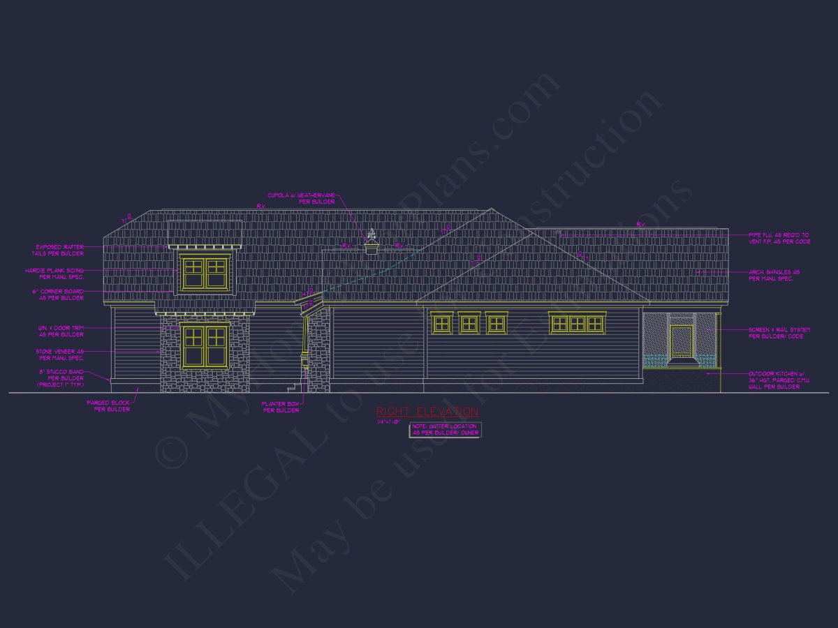 Classic Craftsman house Design with Blueprint CAD Floor Plans