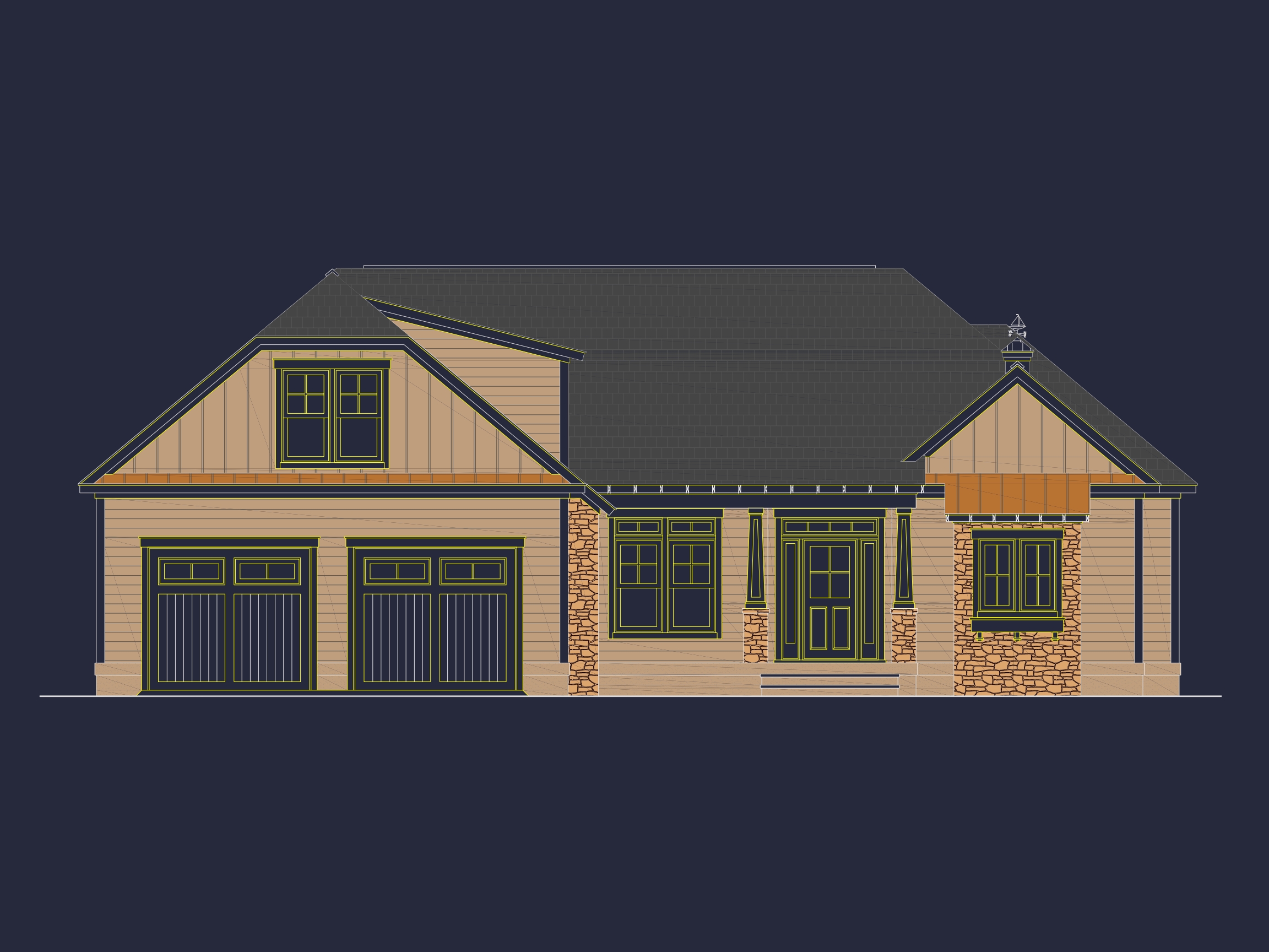 Classic Craftsman Home Design with Blueprint CAD Floor Plans