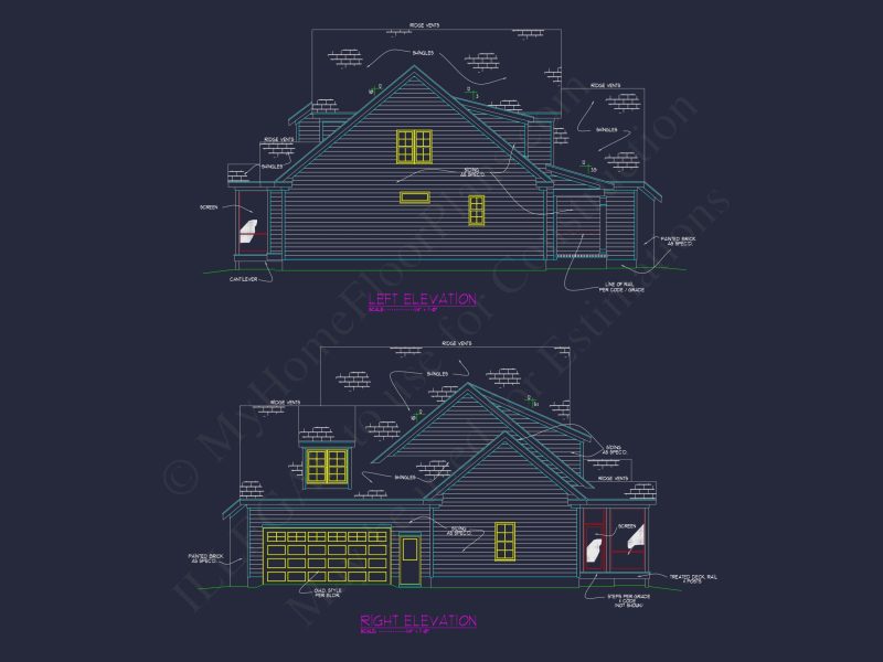 Classic Craftsman house Plan with Spacious Floor Designs in CAD