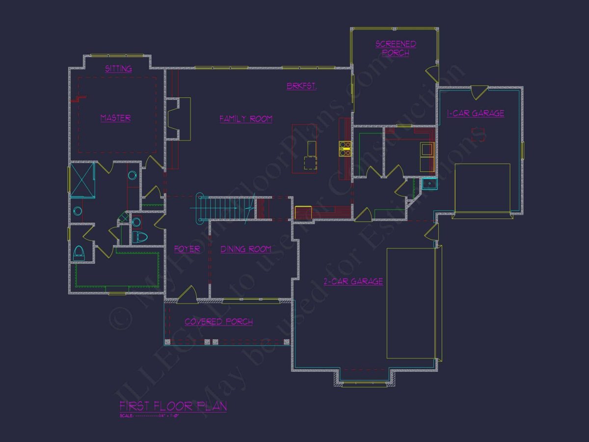 Classic Craftsman house Plan with Spacious Floor Designs in CAD