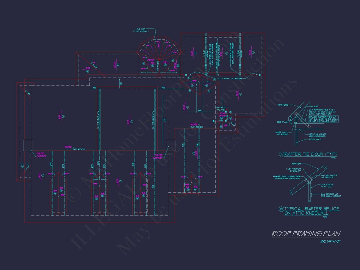 Classic Georgian house Plan: Detailed Floor Plan & CAD Designs
