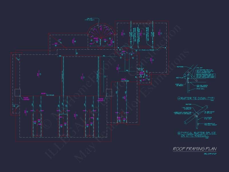 Classic Georgian house Plan: Detailed Floor Plan & CAD Designs