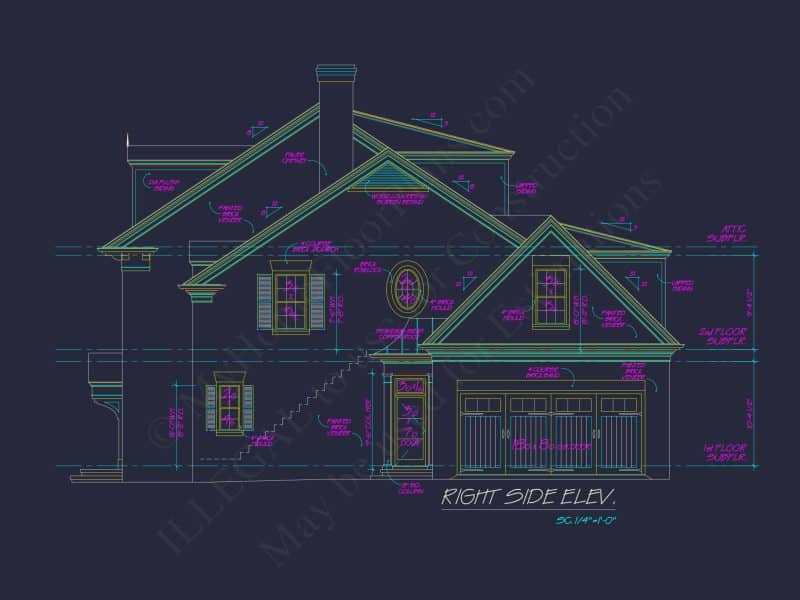 Classic Georgian house Plan: Detailed Floor Plan & CAD Designs
