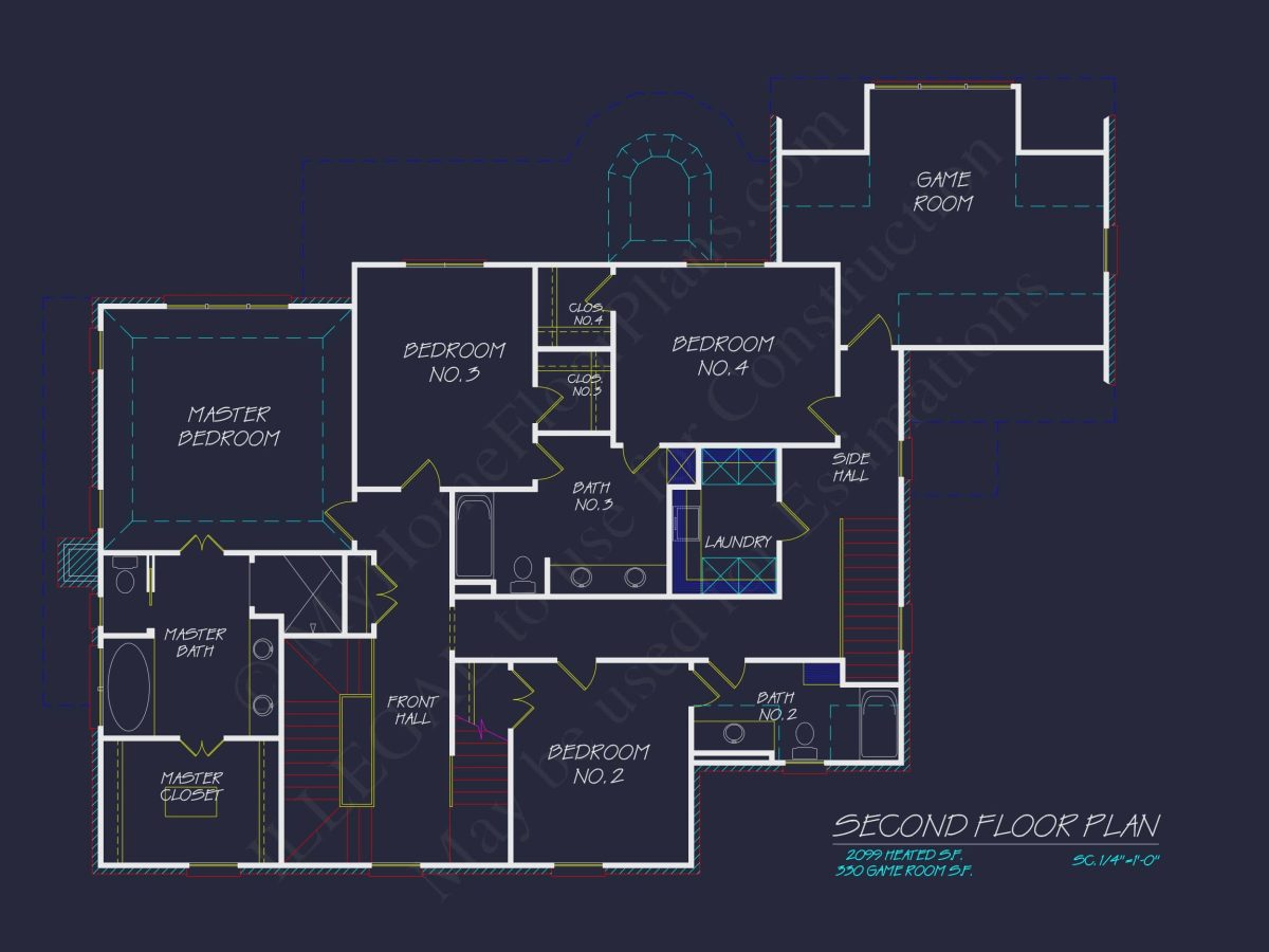 Classic Georgian house Plan: Detailed Floor Plan & CAD Designs