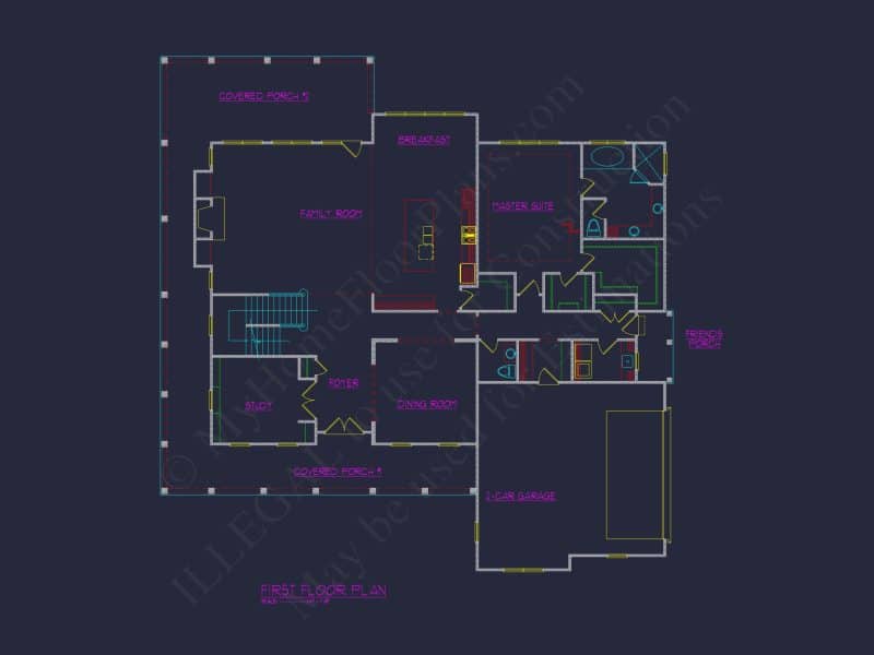 Classic house Blueprint with Colonial-Style Floor Plan Designs