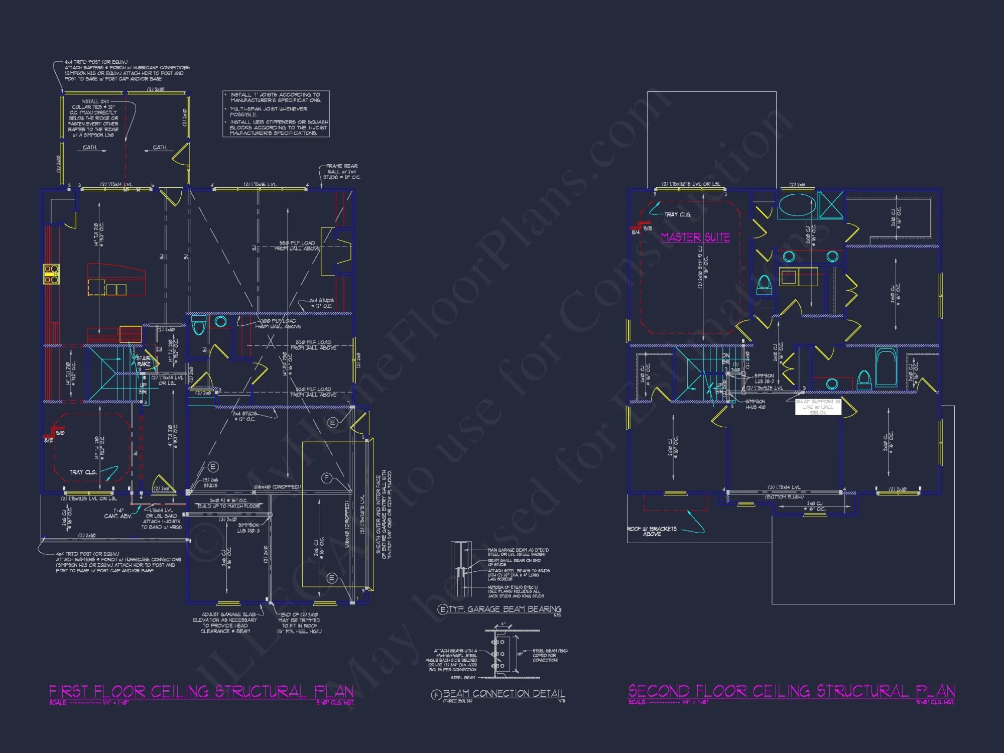 Classic house Floor Plan and Architectural Blueprint Designs