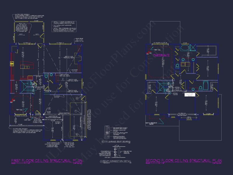 Classic house Floor Plan and Architectural Blueprint Designs
