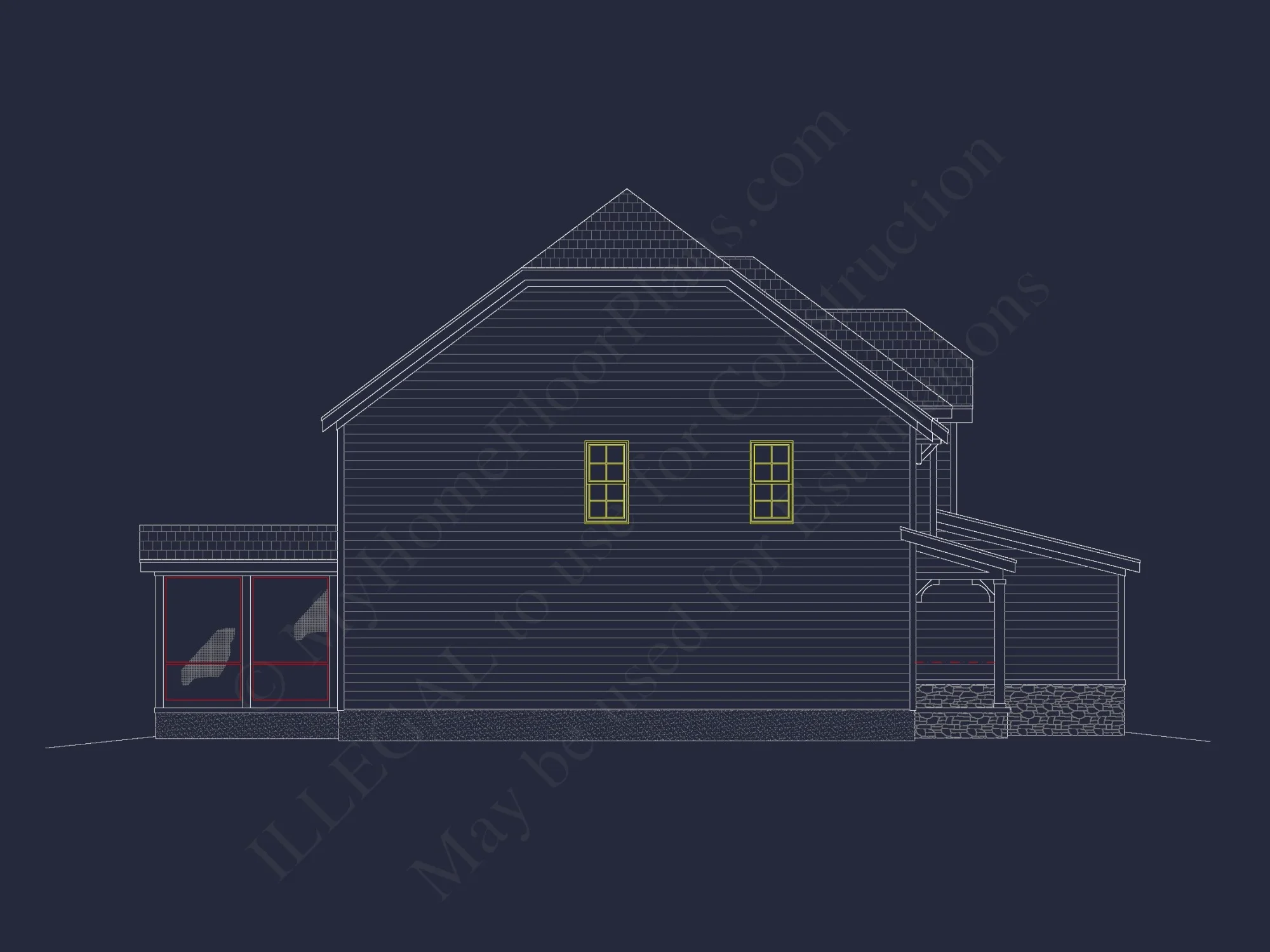 Classic house Floor Plan and Architectural Blueprint Designs