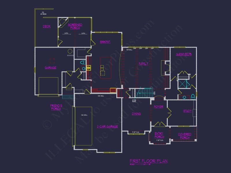 Classic house Floor Plan with Architectural Designs & Features