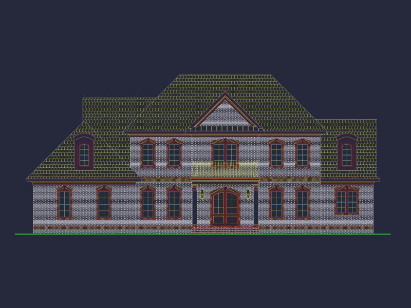 Classic house Floor Plan with CAD Designs and Blueprint Features