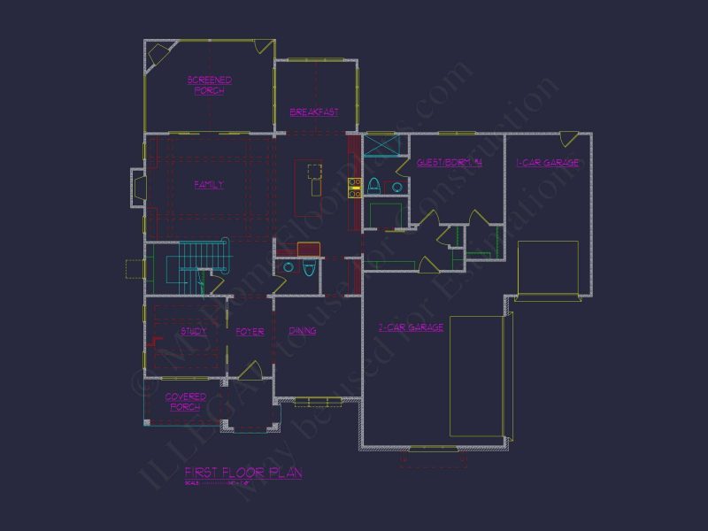 Classic house Floor Plan with CAD, Blueprint, Unique Designs