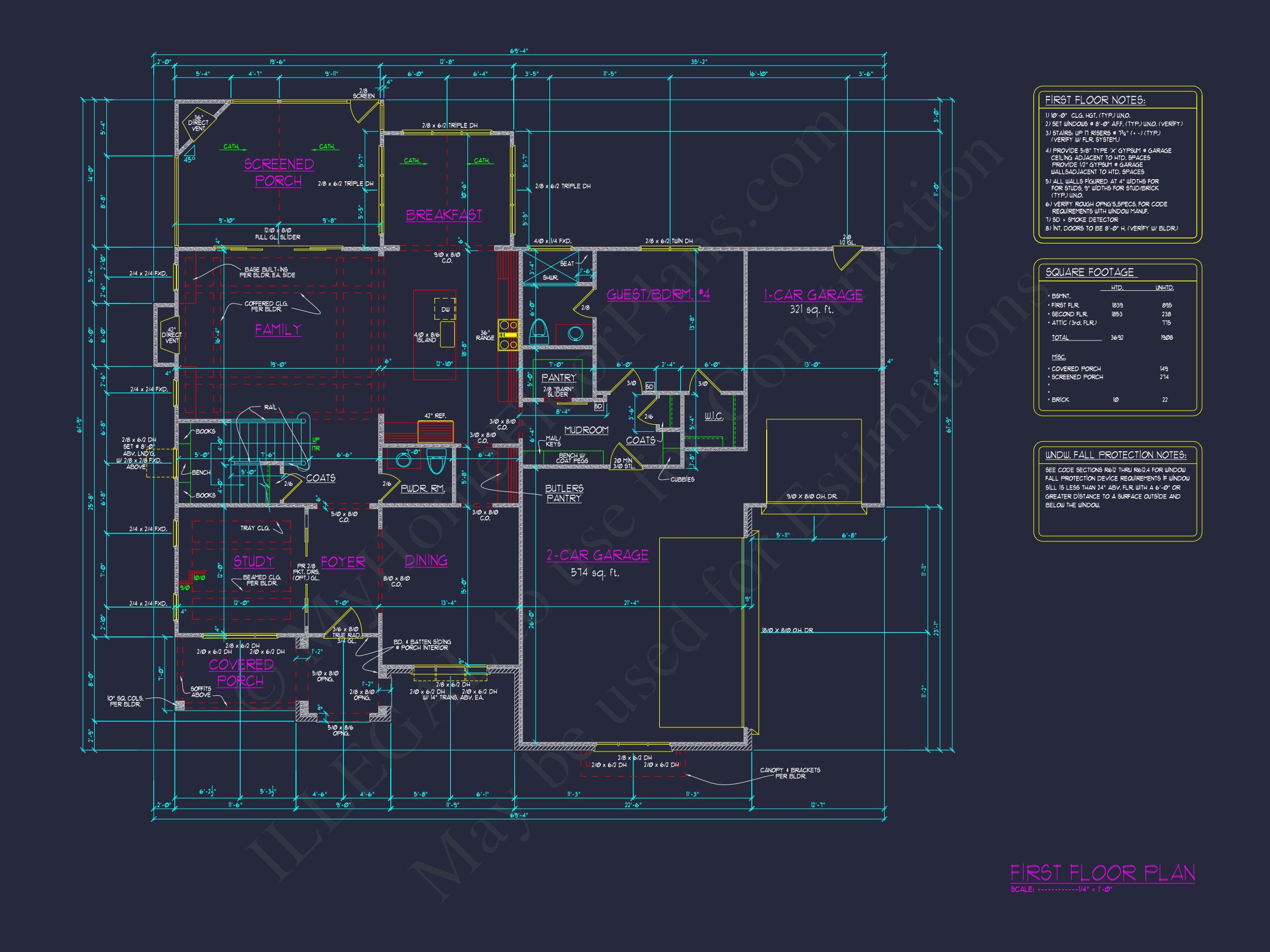 Classic house Floor Plan with CAD,Blueprint,Unique Designs