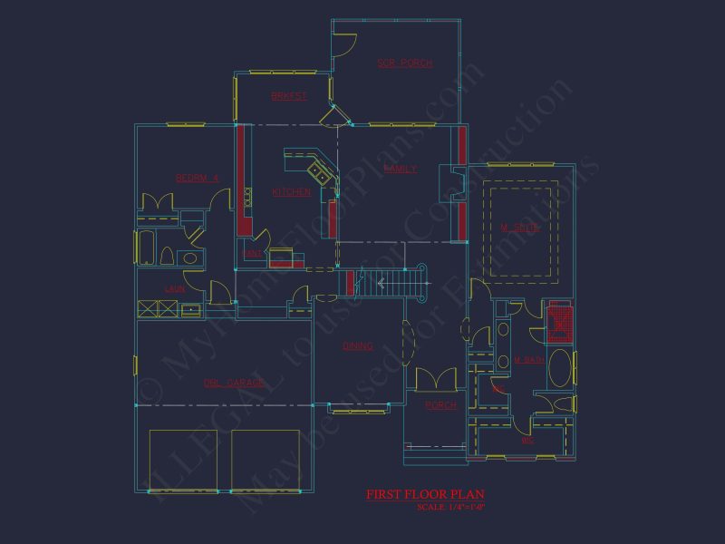Classic house Plan with 2 Floors, CAD Blueprints & Designs