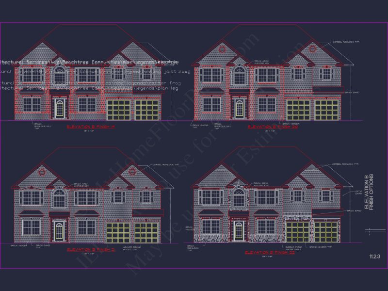 Classic house Plan with Detailed Floor Plans & CAD Designs