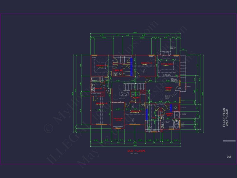 Classic house Plan with Detailed Floor Plans & CAD Designs