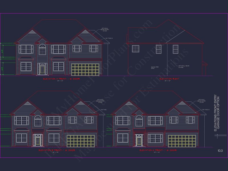 Classic house Plan with Detailed Floor Plans & CAD Designs