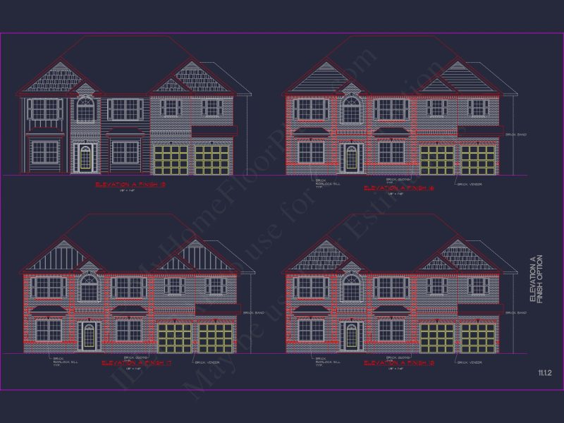 Classic Suburban house Plan: Floor Blueprint with CAD Designs