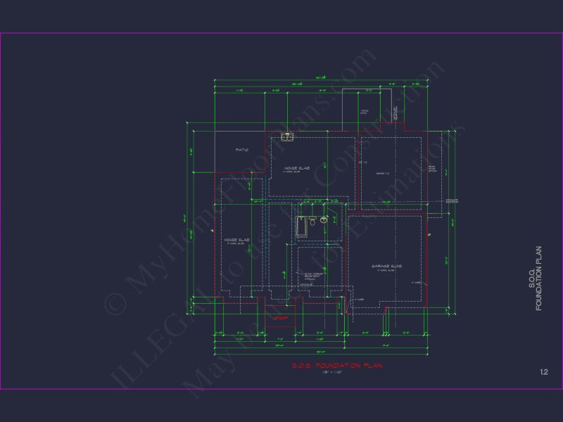 Classic Suburban house Plan: Floor Blueprint with CAD Designs