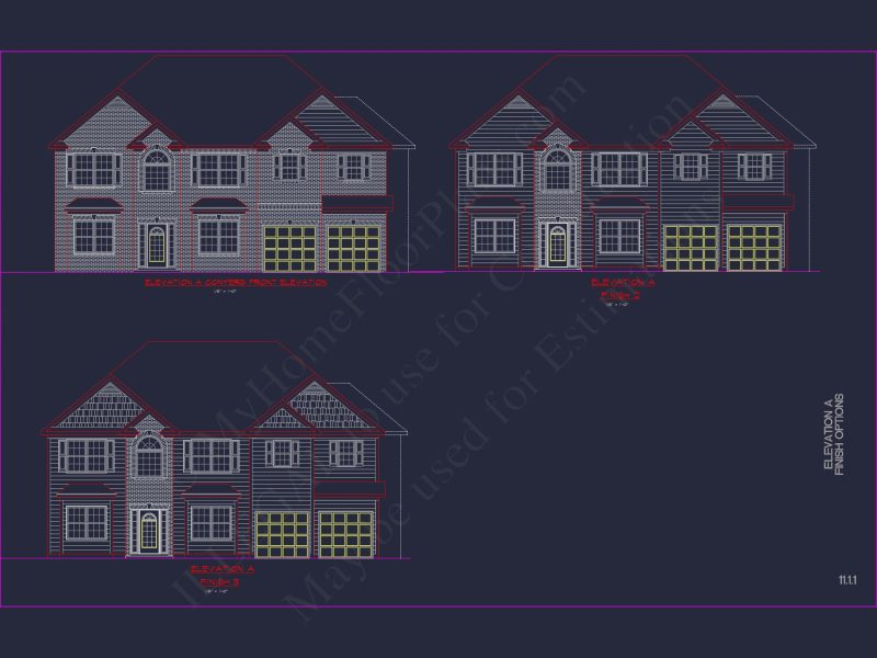Classic Suburban house Plan: Floor Blueprint with CAD Designs