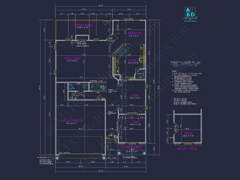 Classic Suburban house Plan with 2-Story Design and CAD Blueprint