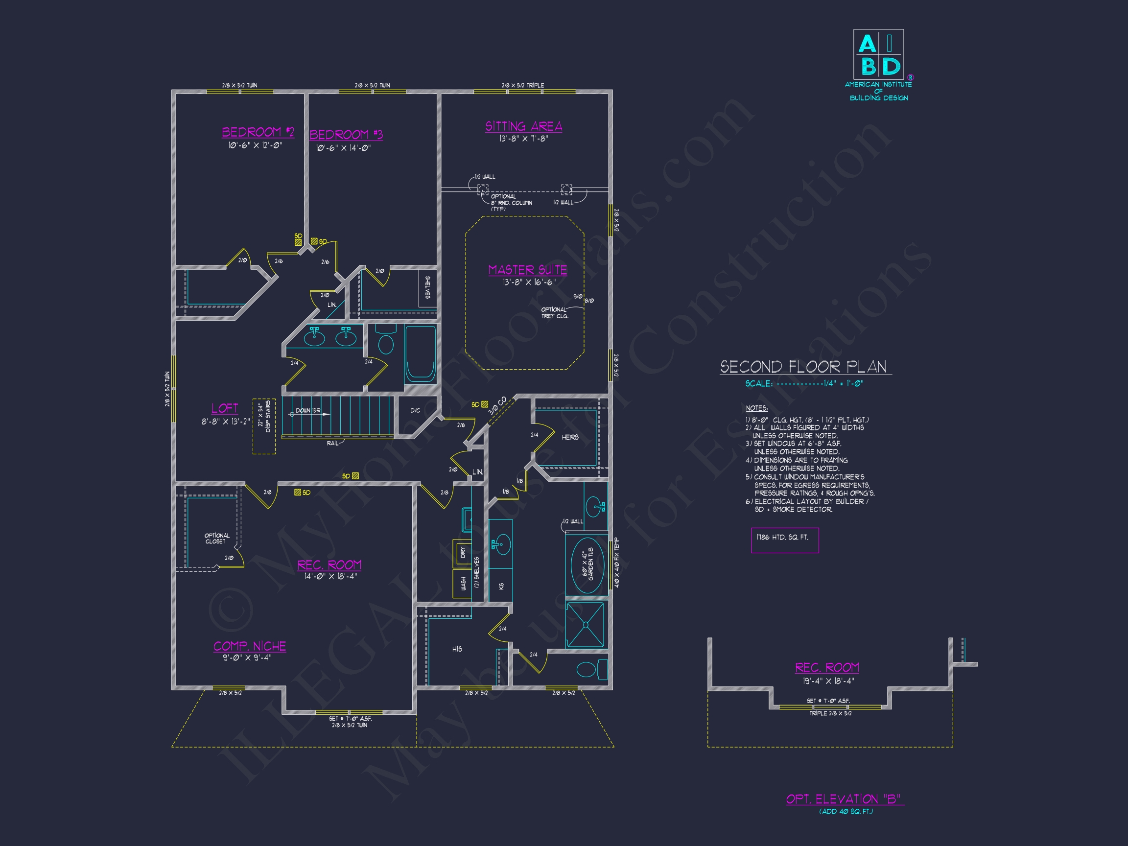 Classic Suburban Home Plan with 2-Story Design and CAD Blueprint