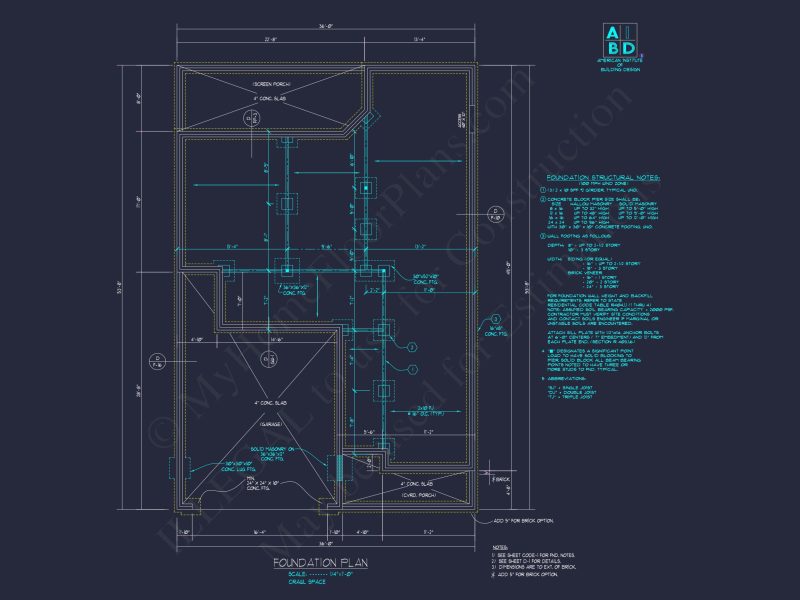 Classic Suburban house Plan with 2-Story Design and CAD Blueprint