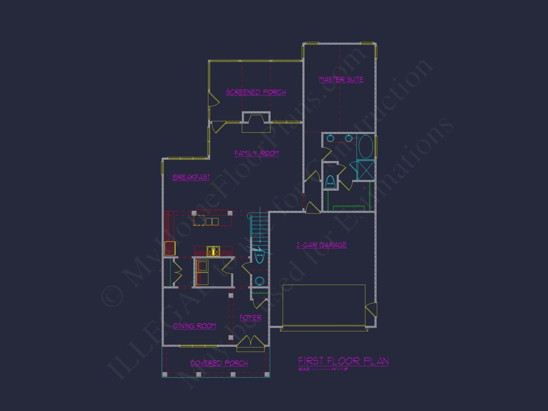 Classic Suburban house Plan with Detailed Floor Blueprints