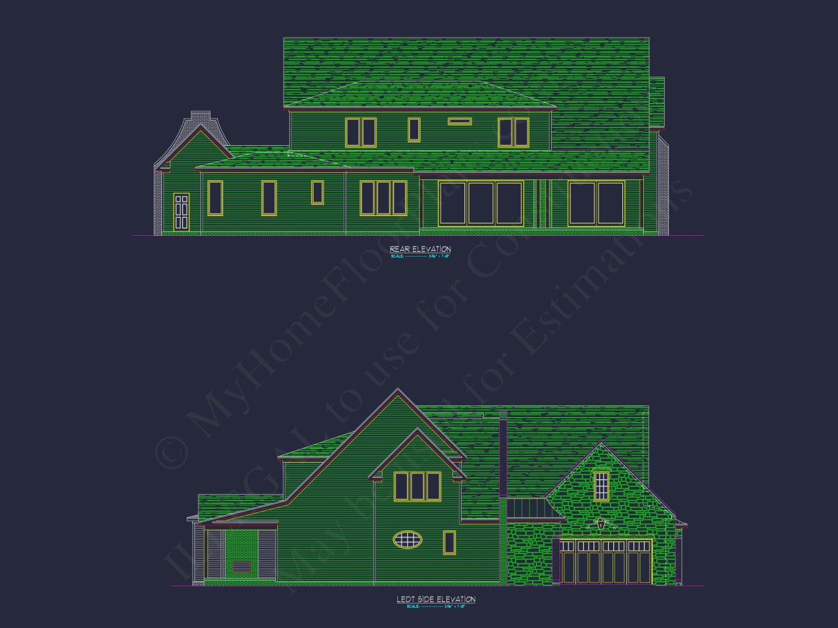 Classic Tudor Floor Plan - house CAD Architecture Design