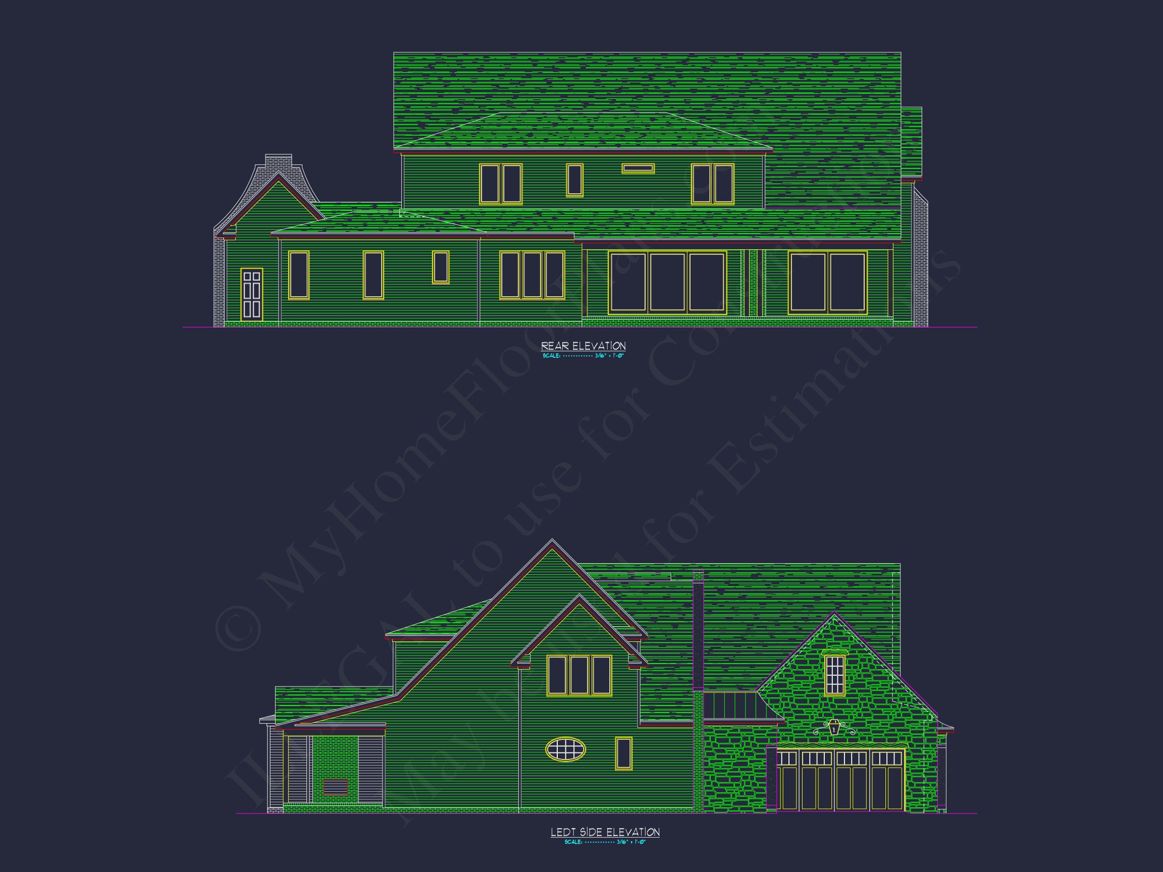 Classic Tudor Floor Plan - house CAD Architecture Design