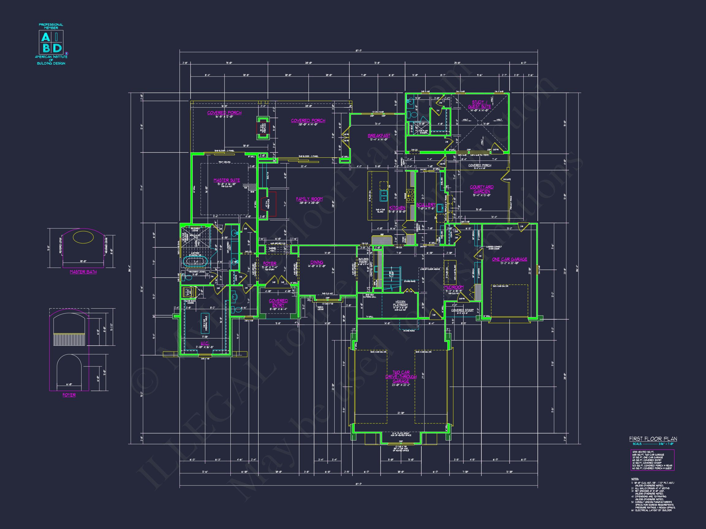 Classic Tudor Floor Plan - house CAD Architecture Design
