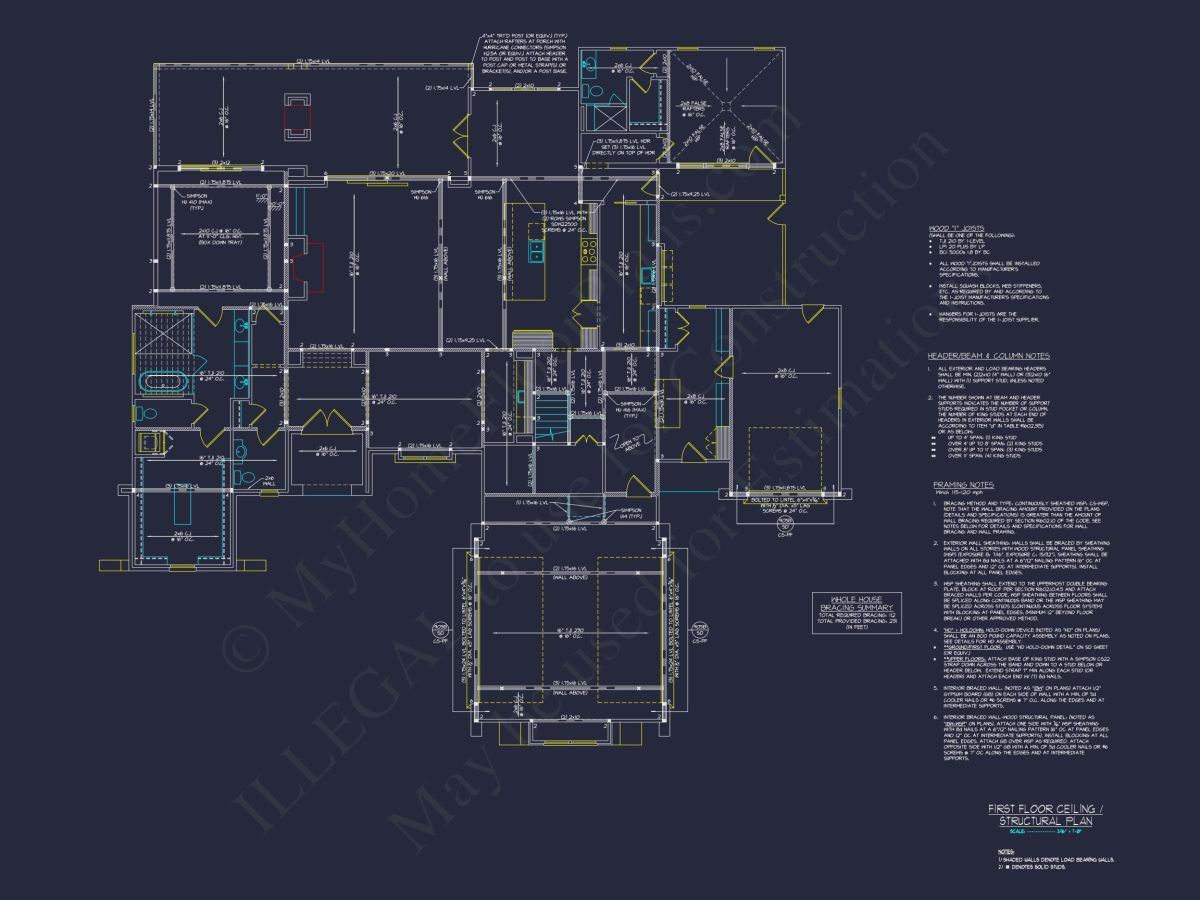 Classic Tudor Floor Plan - house CAD Architecture Design