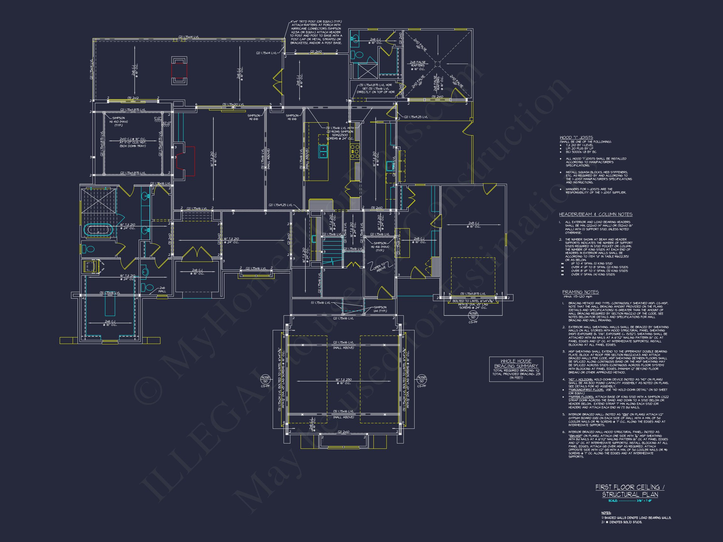 Classic Tudor Floor Plan - house CAD Architecture Design