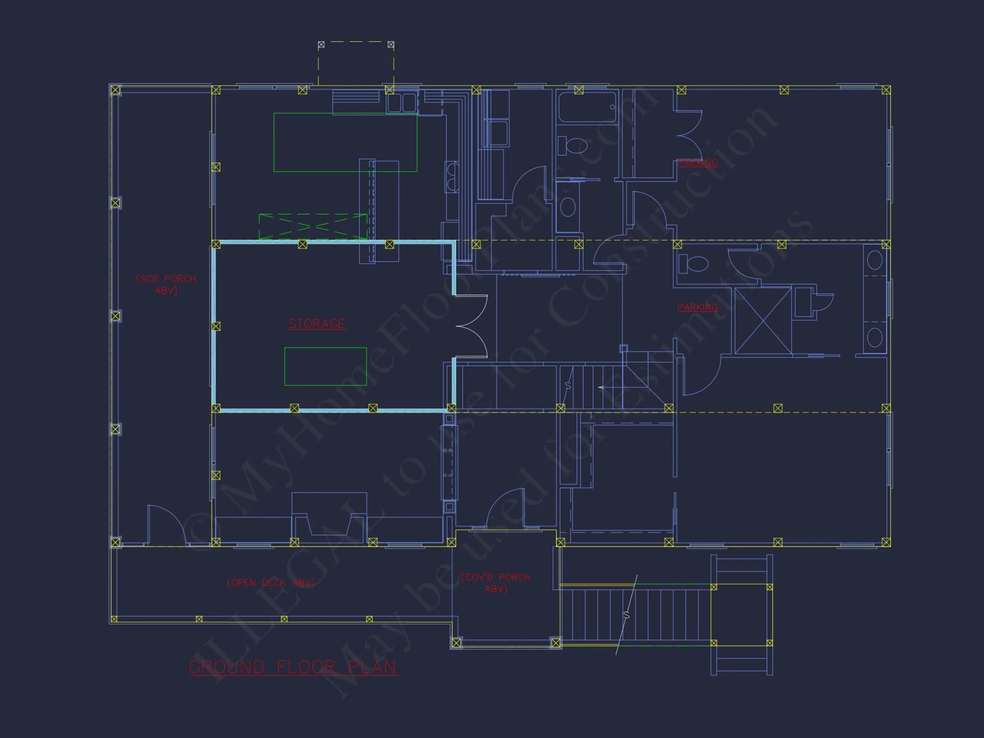 Classic Two-Story house Floor Plan with a Craftsman Touch