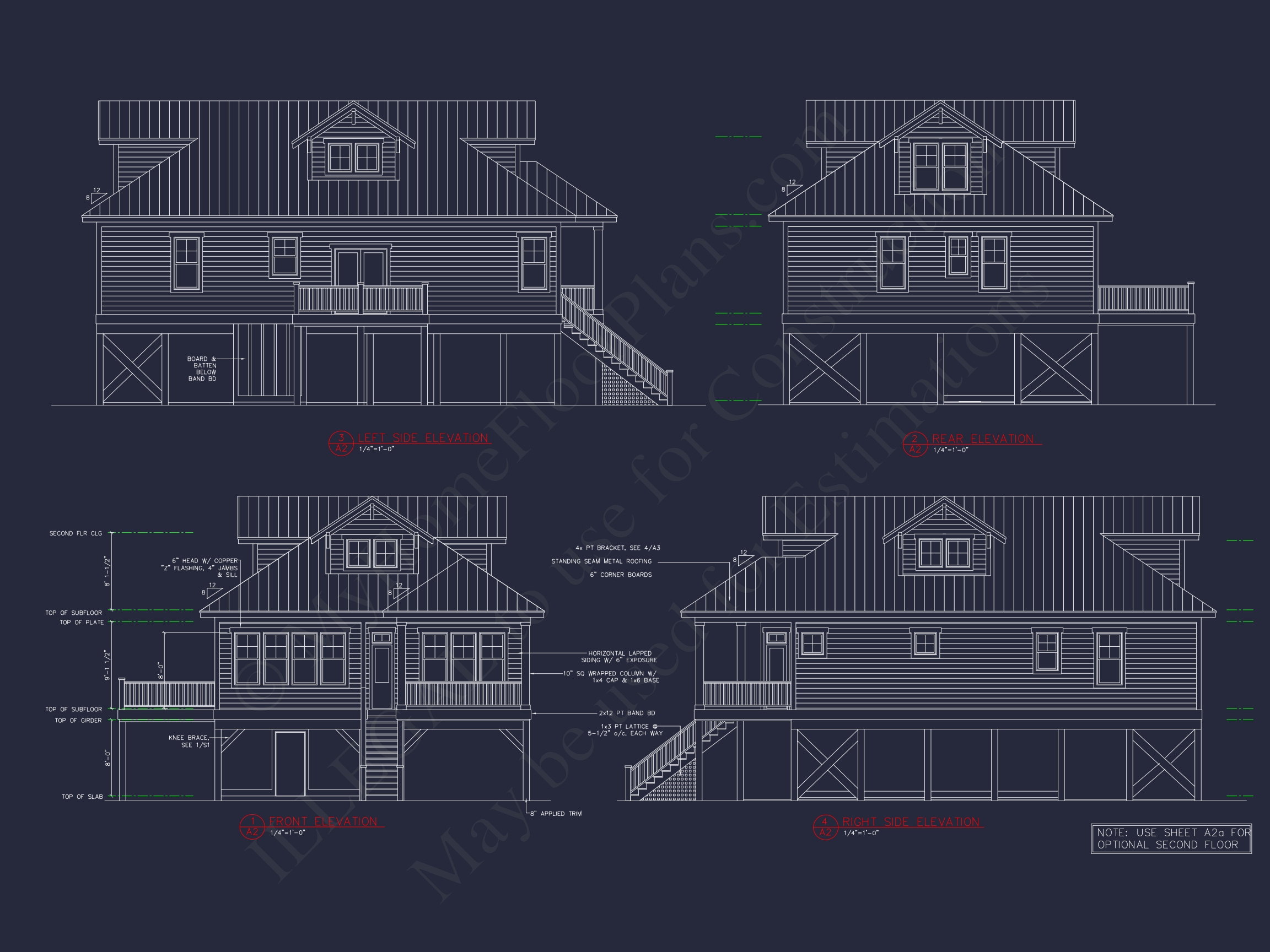 Coastal 2.5-Story house Plan: 4 Bed,3 Bath,Open Floor