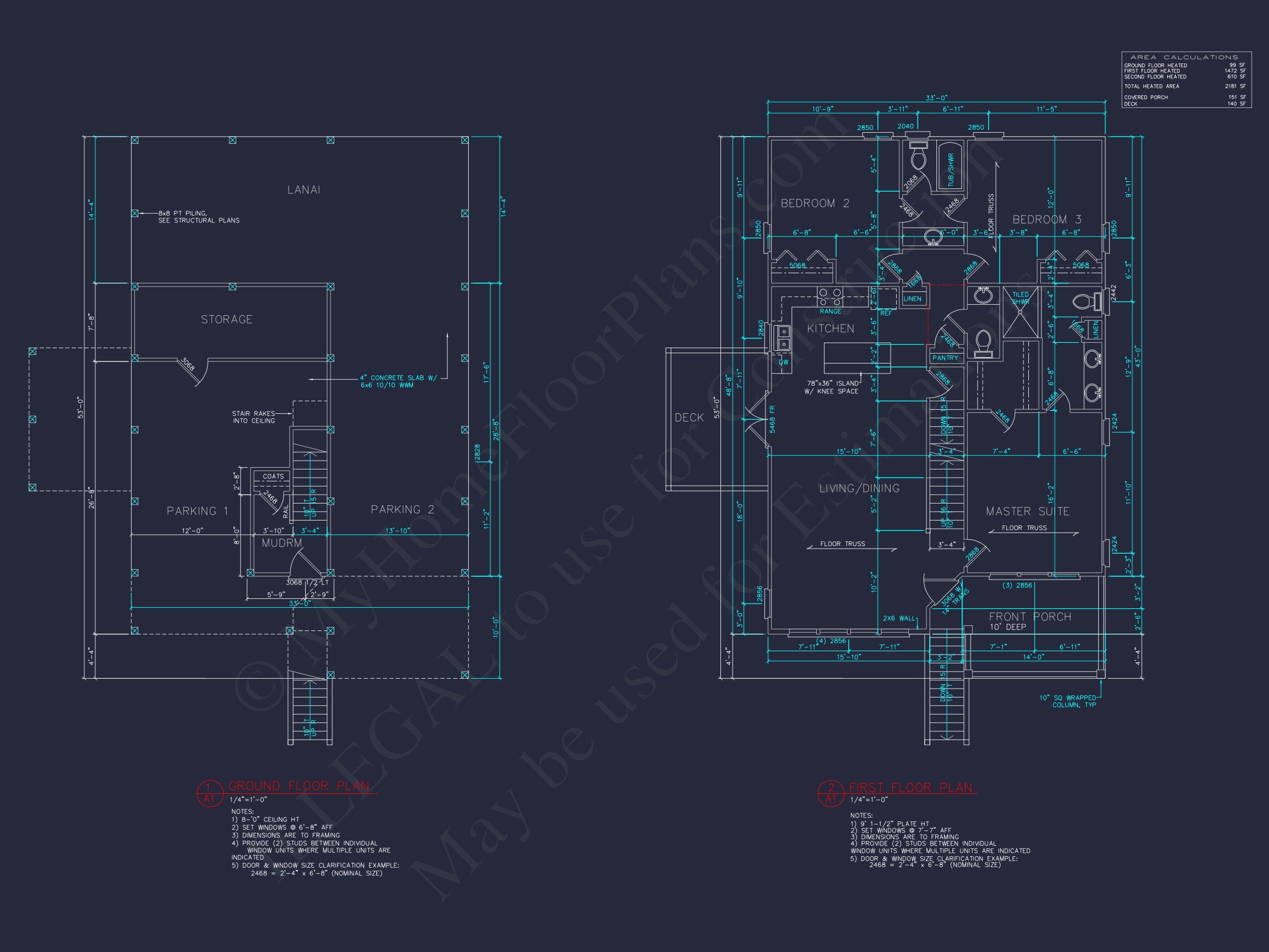 Coastal 2.5-Story house Plan: 4 Bed,3 Bath,Open Floor