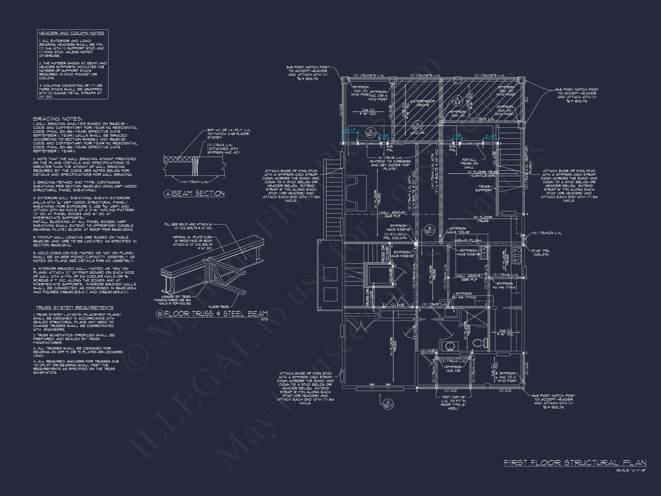 Coastal 3-Story 4 BR Beach Home Floor Plan & Blueprint Designs