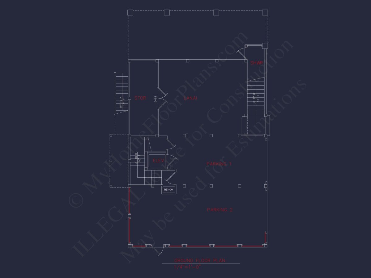 Coastal 3-Story 4 BR Beach house Floor Plan & Blueprint Designs