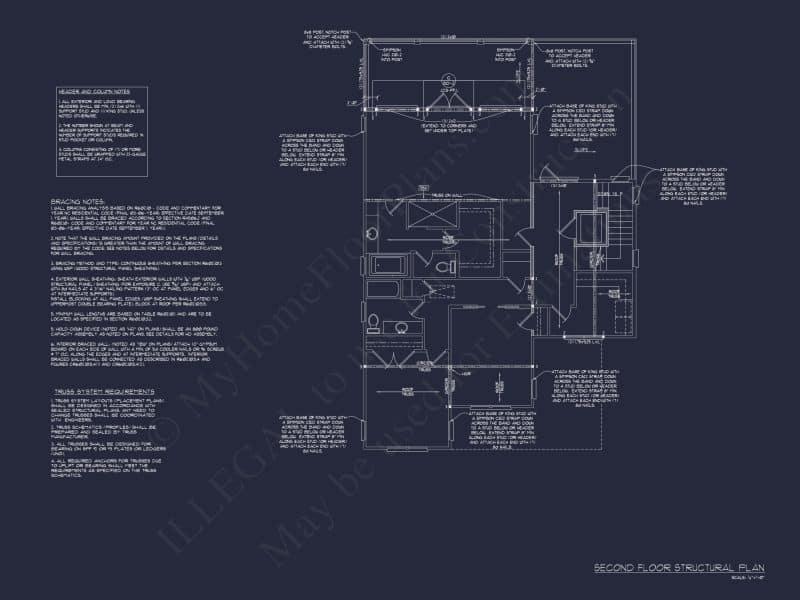Coastal 4-Bedroom house Floor Plan: 3086 Sq Ft, 2.5 Story