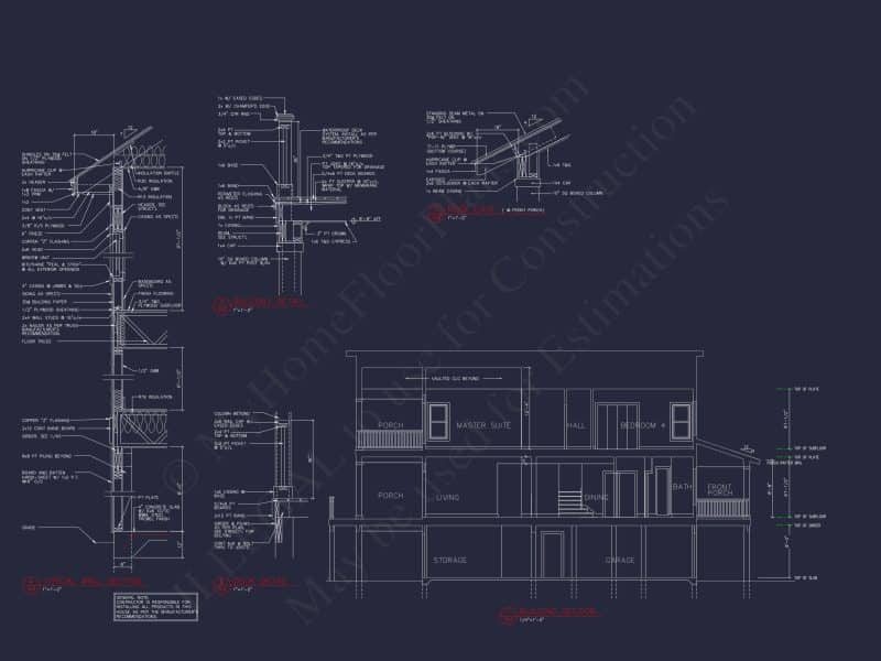 Coastal 4-Bedroom house Floor Plan: 3086 Sq Ft, 2.5 Story