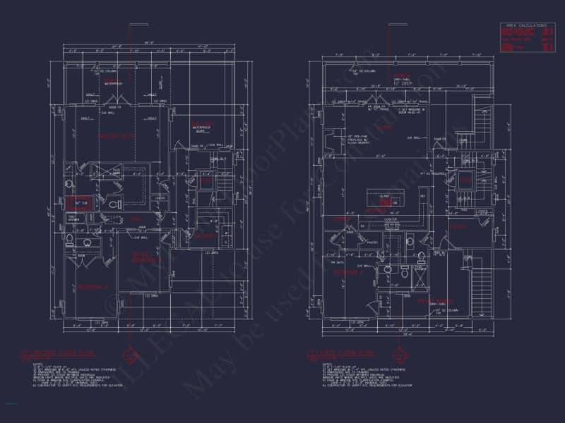 Coastal 4-Bedroom house Floor Plan: 3086 Sq Ft, 2.5 Story