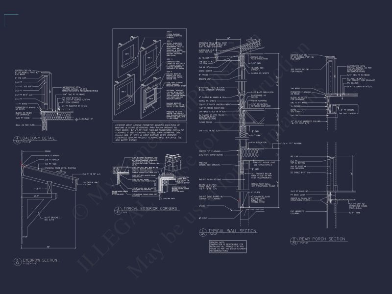 Coastal 4-Story house Floor Plan: 4 Bed, 4 Bath, CAD