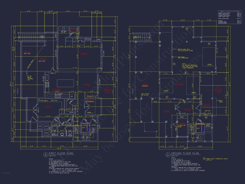 Coastal 4-Story house Floor Plan: 4 Bed, 4 Bath, CAD