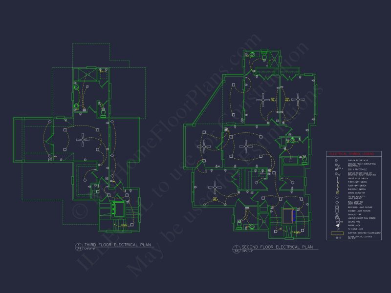 Coastal 4-Story house Floor Plan: 4 Bed, 4 Bath, CAD