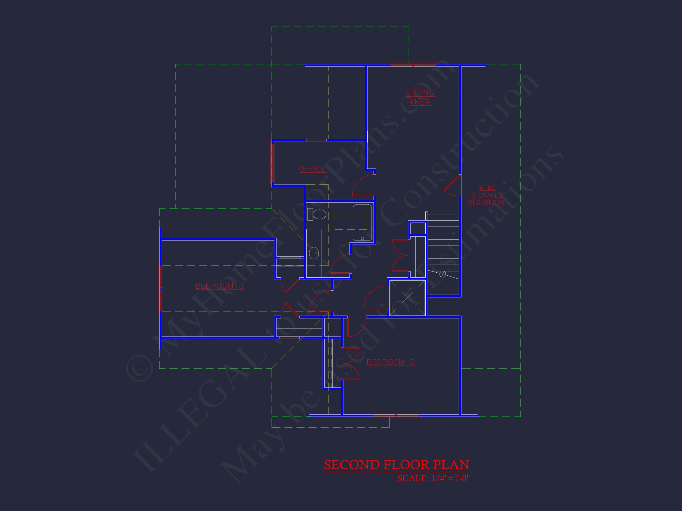 Coastal Beach House Floor Plan with 2.5 Stories and CAD Design