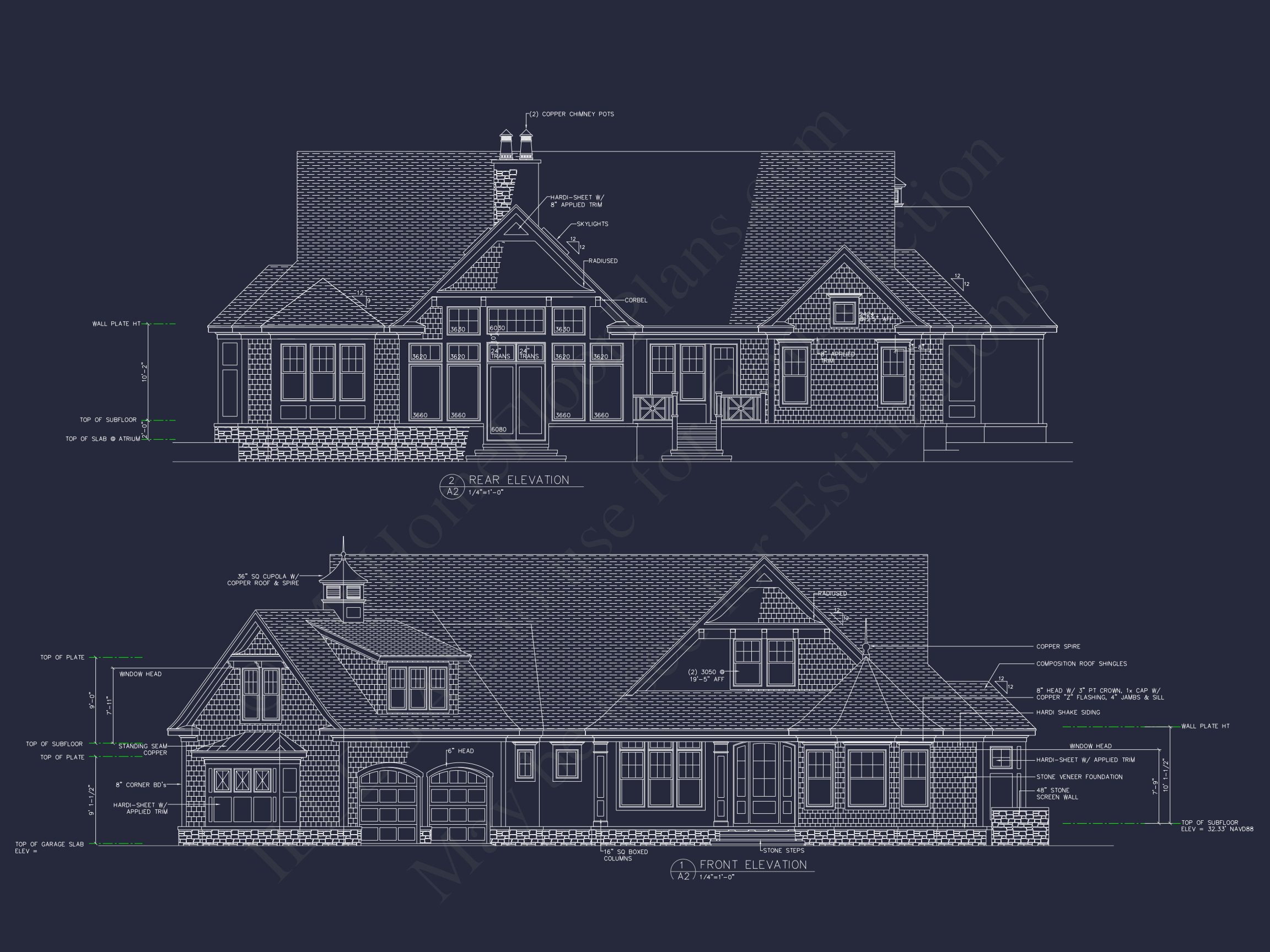 Coastal Craftsman house Plan: 4-Bed,3-Bath Floor Plan Blueprint