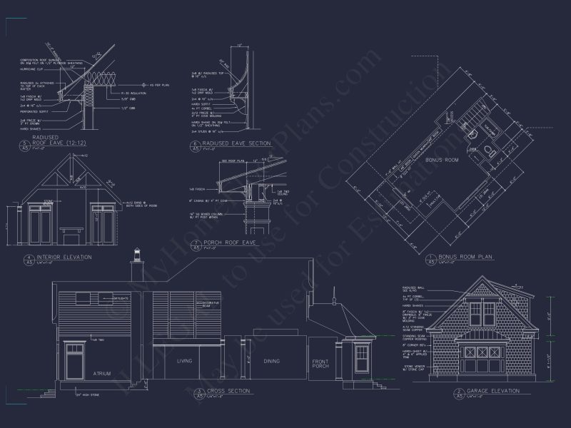 Coastal Craftsman house Plan: 4-Bed, 3-Bath Floor Plan Blueprint