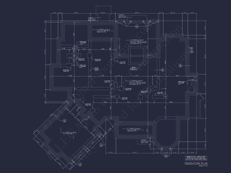 Coastal Craftsman house Plan: 4-Bed, 3-Bath Floor Plan Blueprint