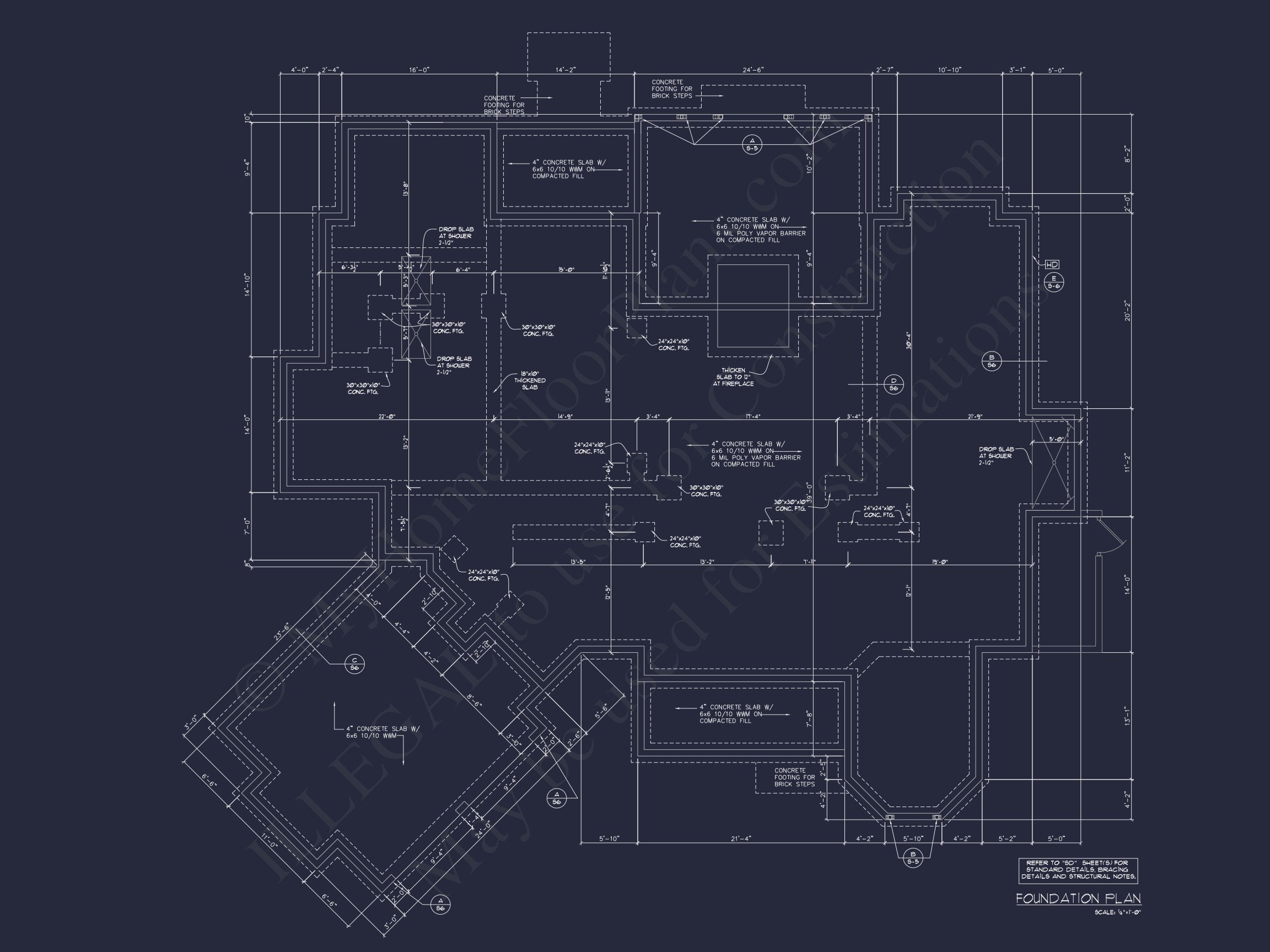 Coastal Craftsman house Plan: 4-Bed,3-Bath Floor Plan Blueprint
