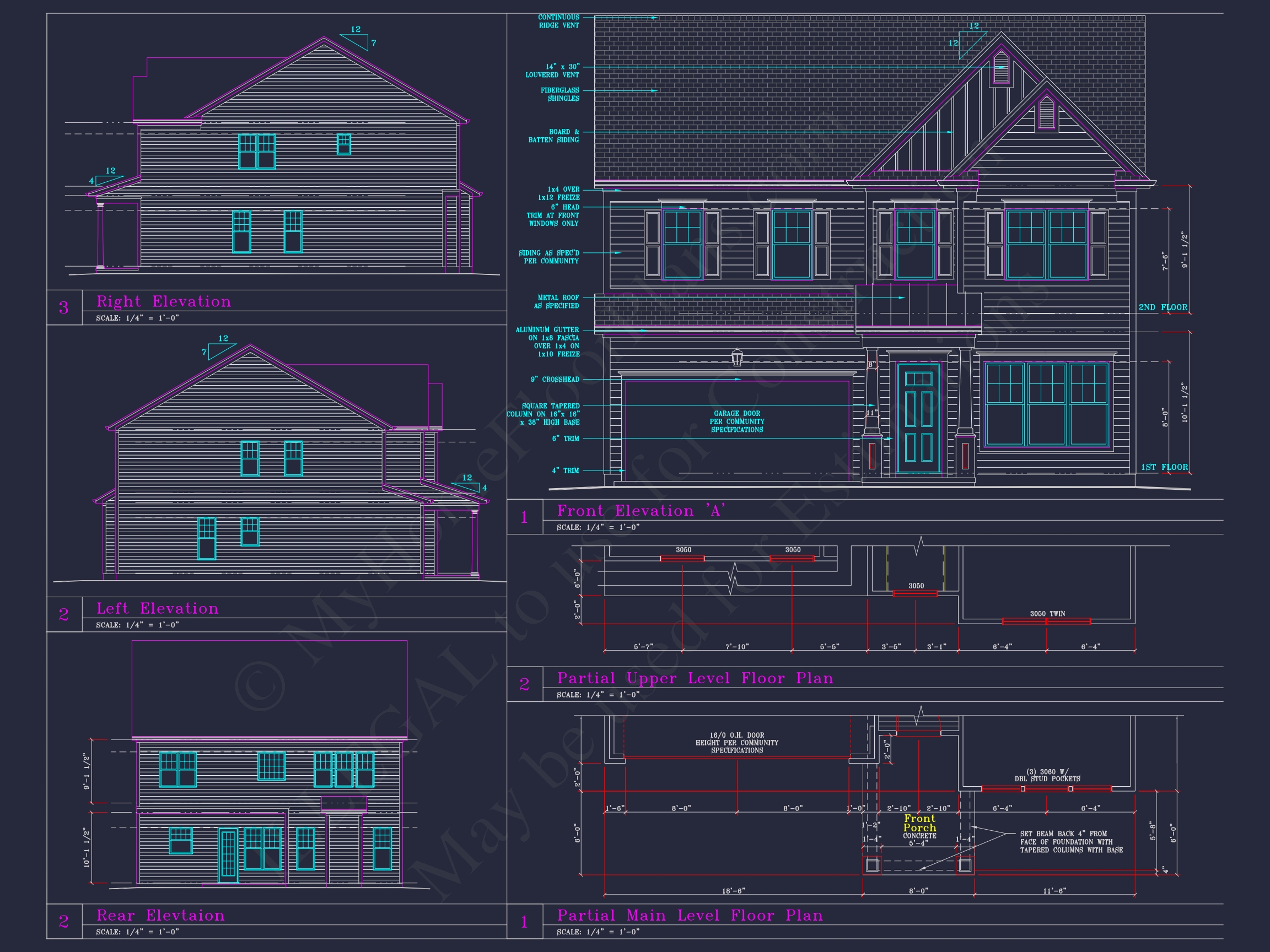 Coastal Craftsman Home Plan with Detailed CAD Floor Designs