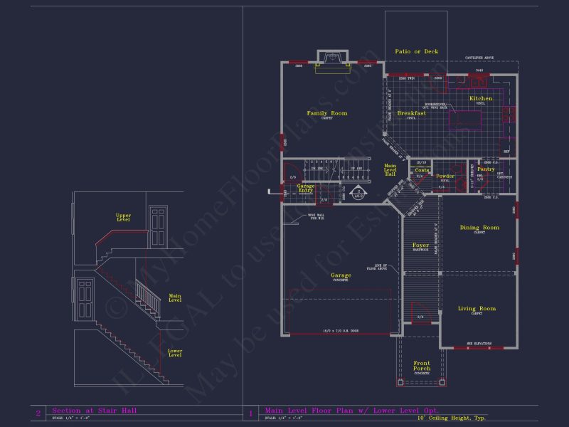 Coastal Craftsman house Plan with Detailed CAD Floor Designs